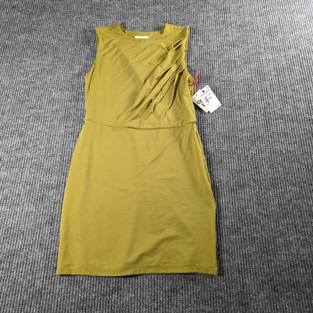 Open Edit Womens Sleeveless‎ Draped Pleated Mini Dress Green Size S NWT